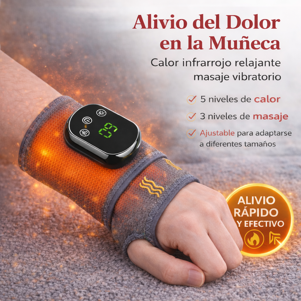 Muñequera térmica masajeadora