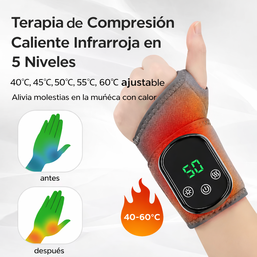Muñequera térmica masajeadora
