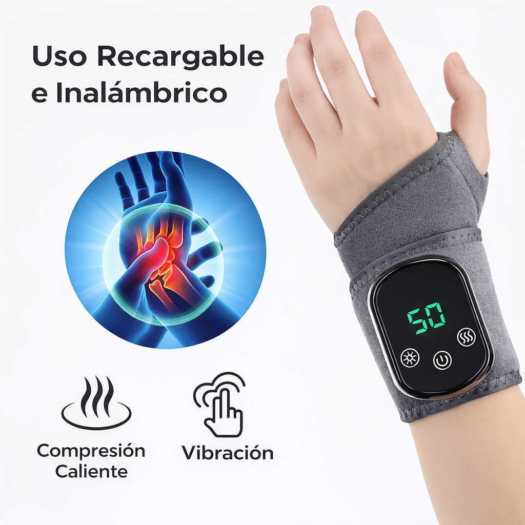 Muñequera térmica masajeadora